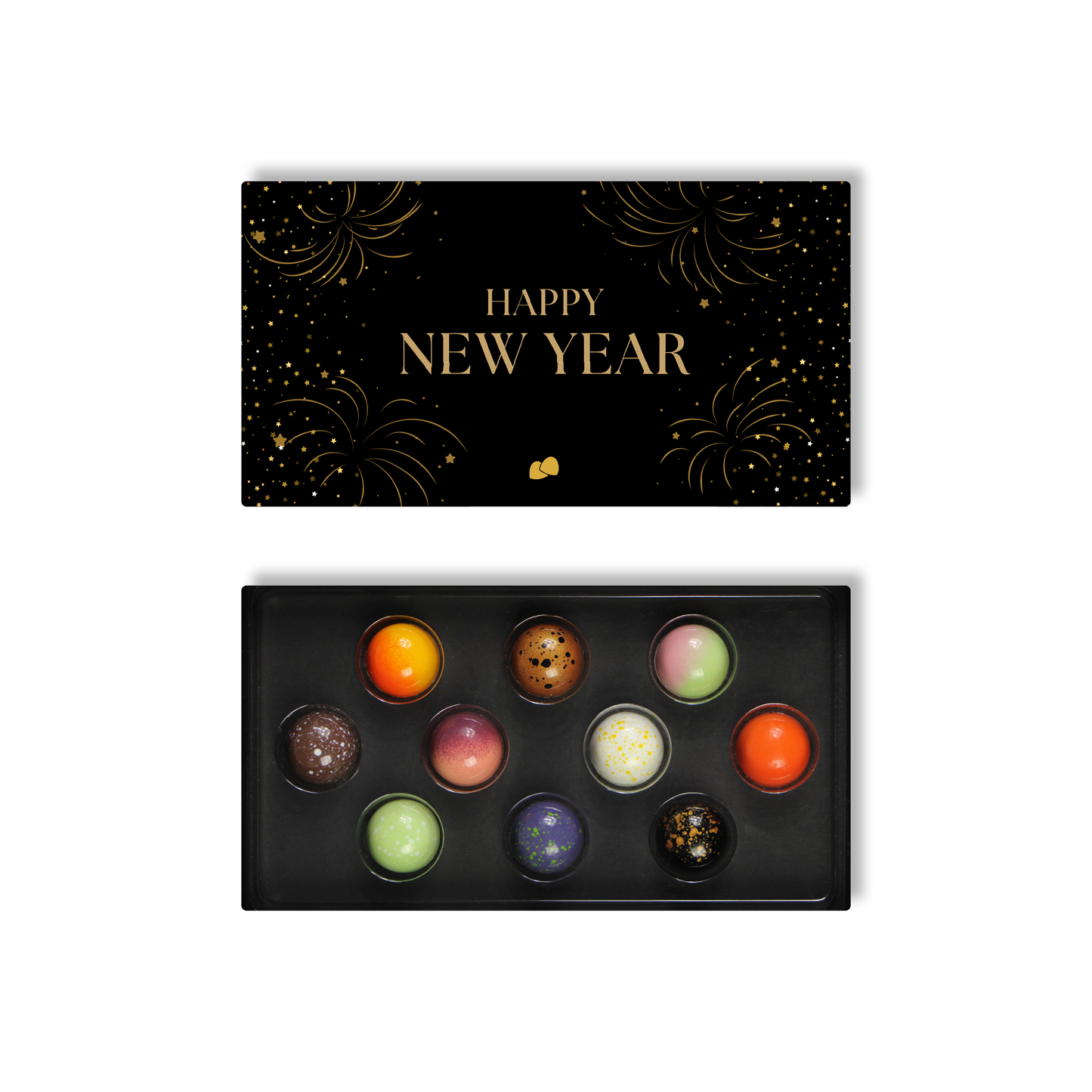 Nieuwjaars chocolade bonbons 10 stuks