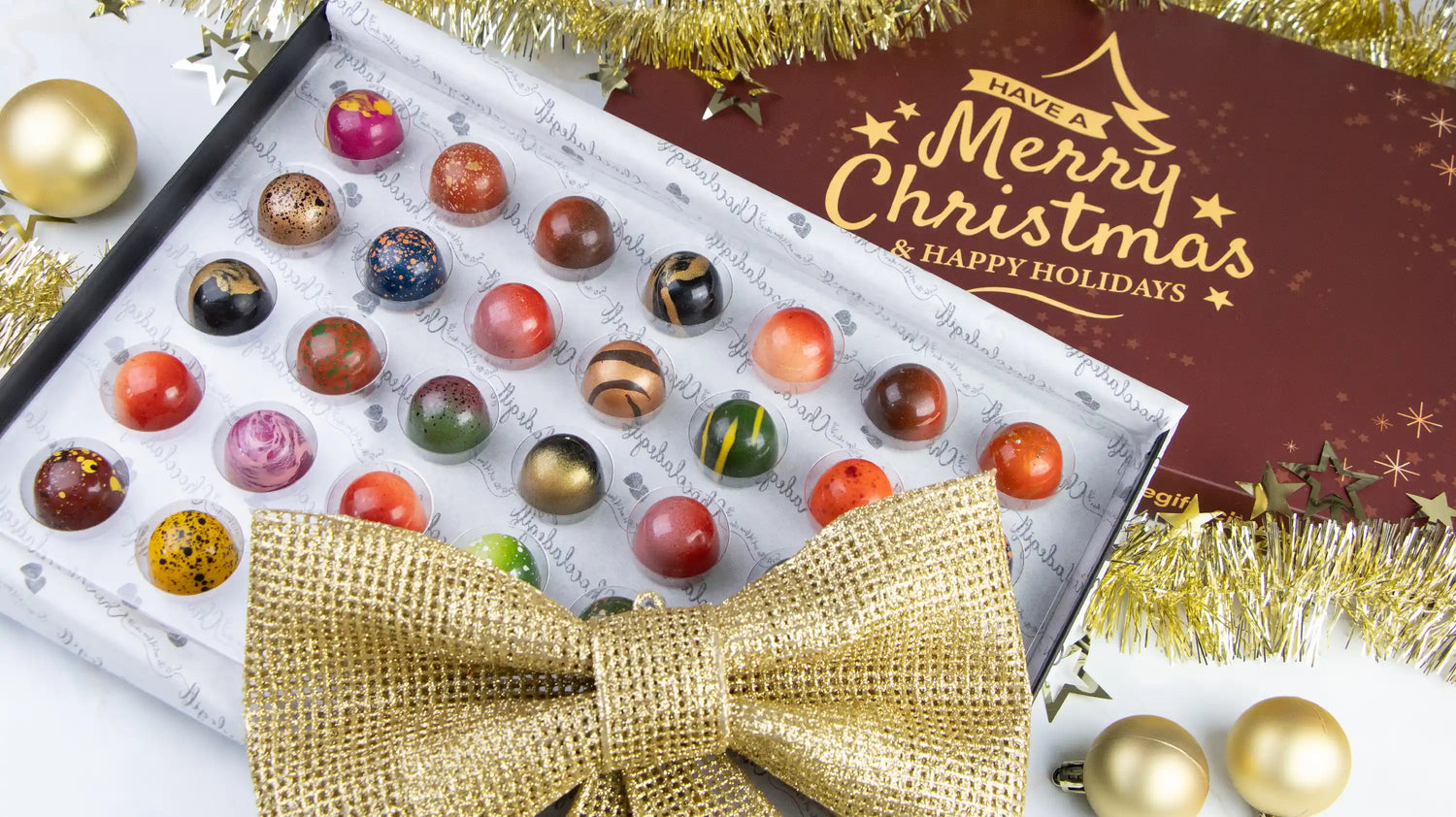 Kerst relatiegeschenken in de vorm van Bonbons van ChocoladeGift