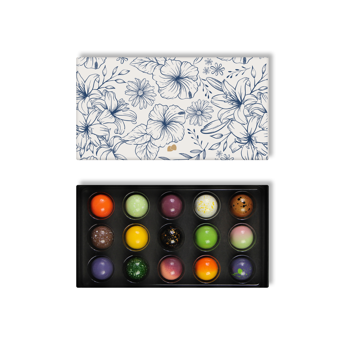 Bloemenprint chocolade bonbons 15 stuks