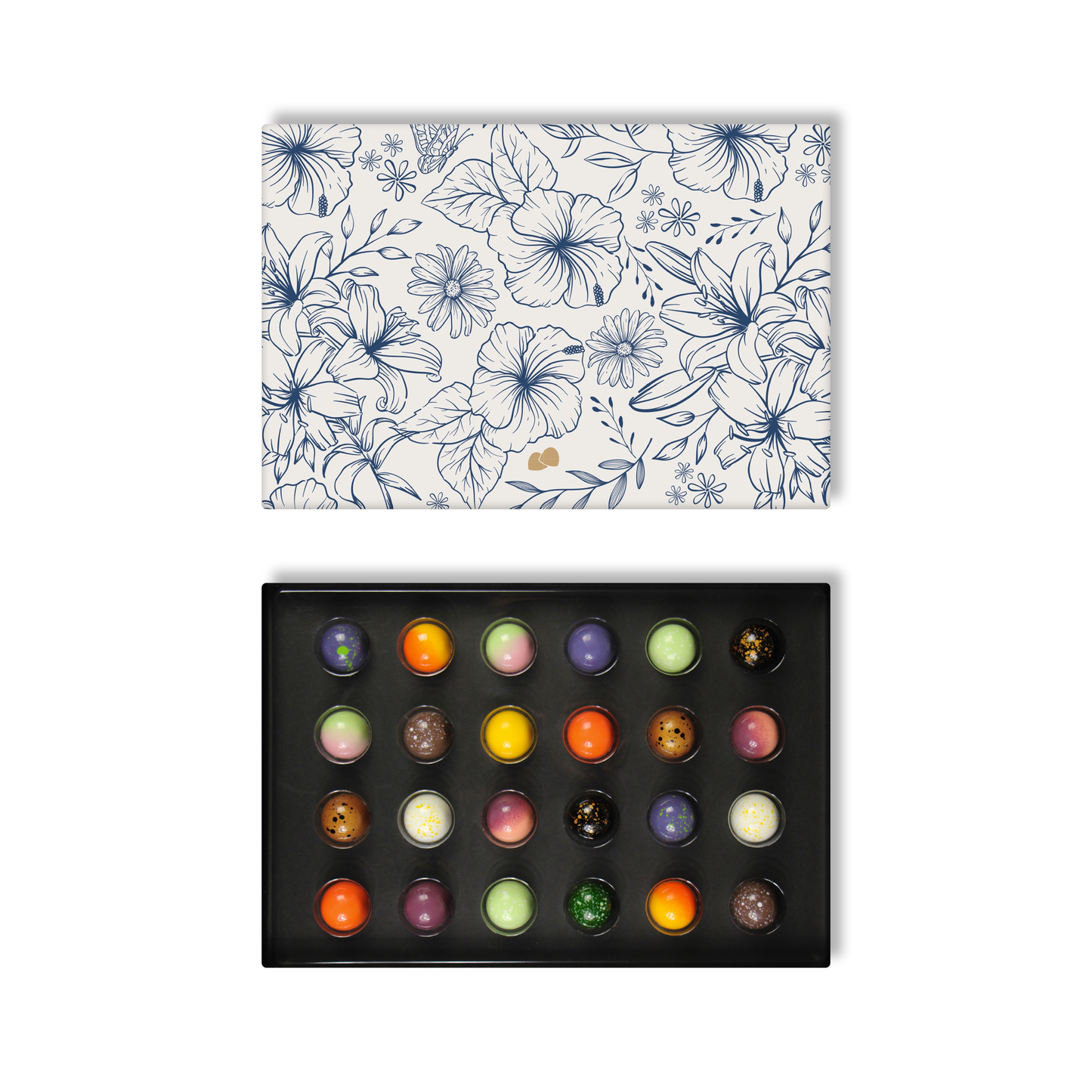 Bloemenprint chocolade bonbons 24 stuks