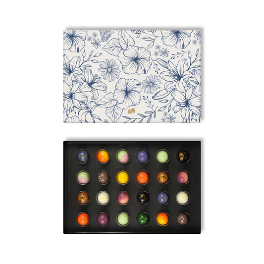 Bloemenprint chocolade bonbons 24 stuks