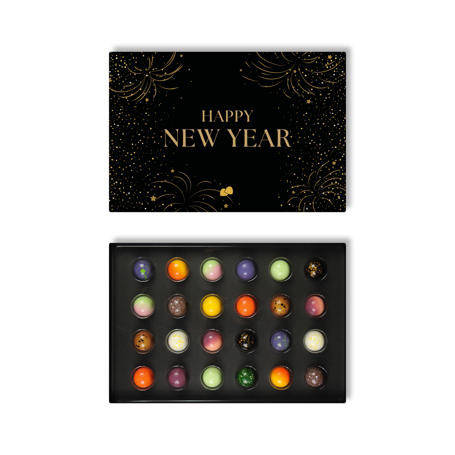 Nieuwjaars chocolade bonbons 24 stuks