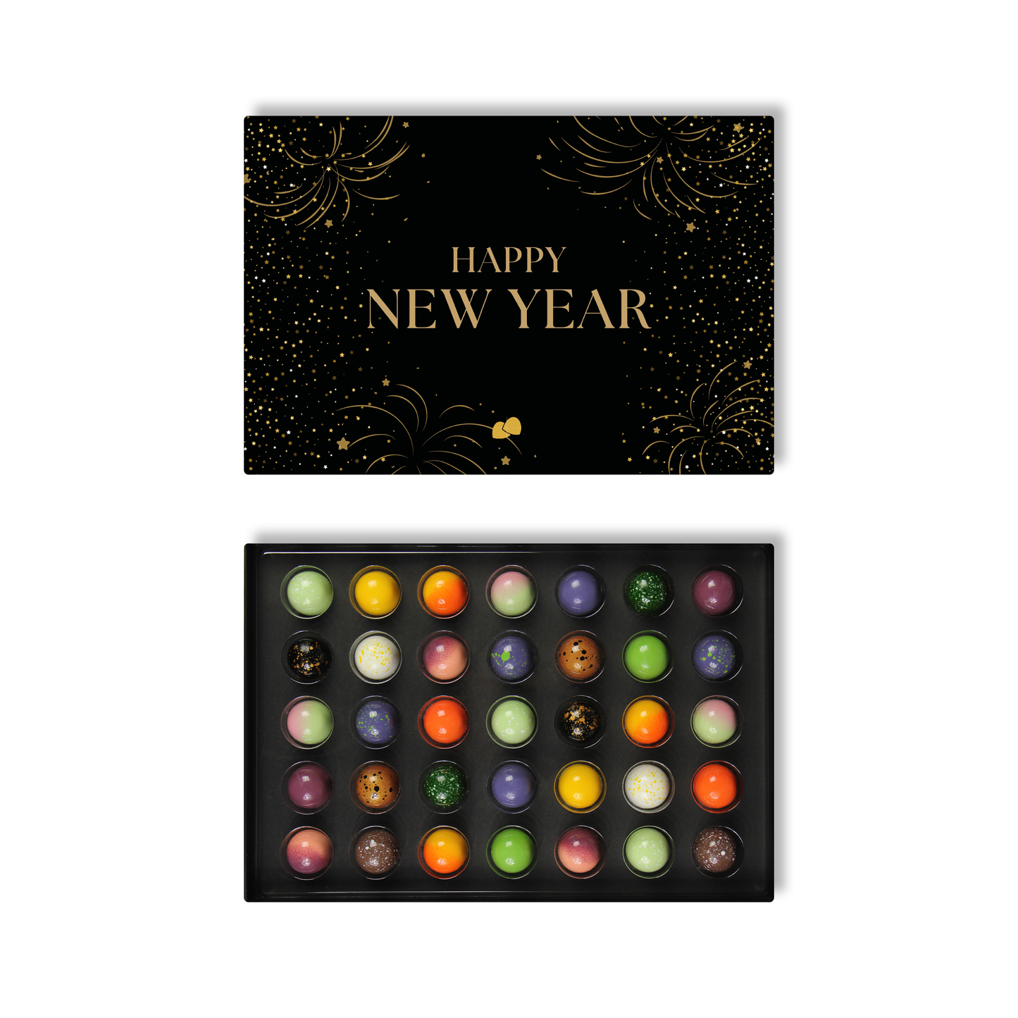 Nieuwjaars chocolade bonbons 35 stuks